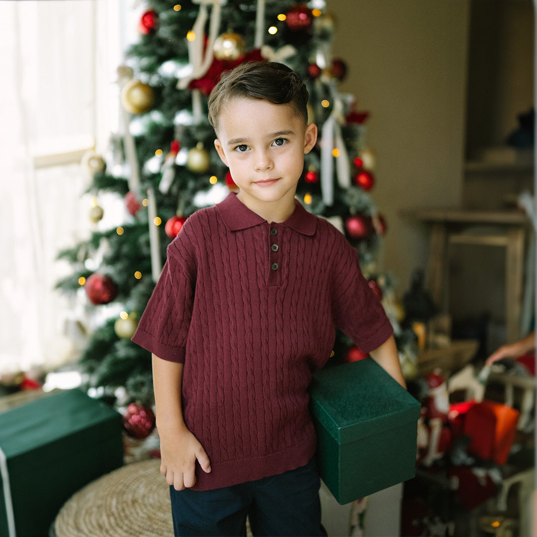 Cable Knit Polo