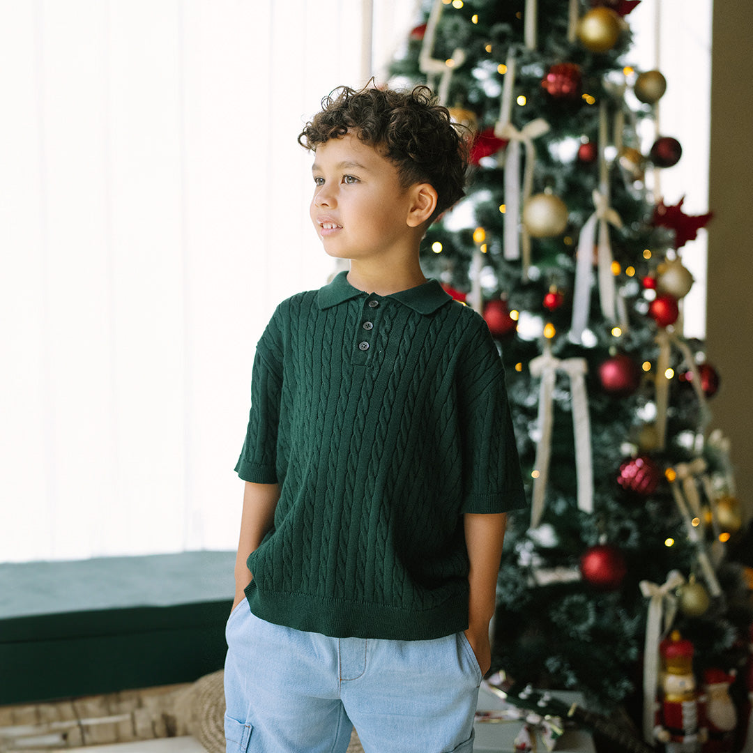 Cable Knit Polo