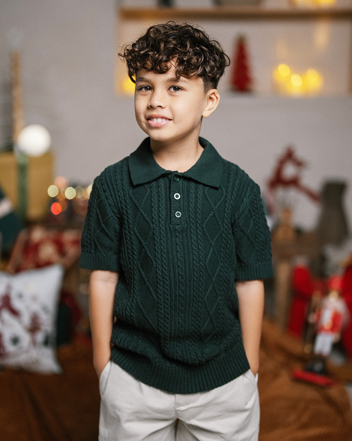 Diamond Knit Polo Shirt