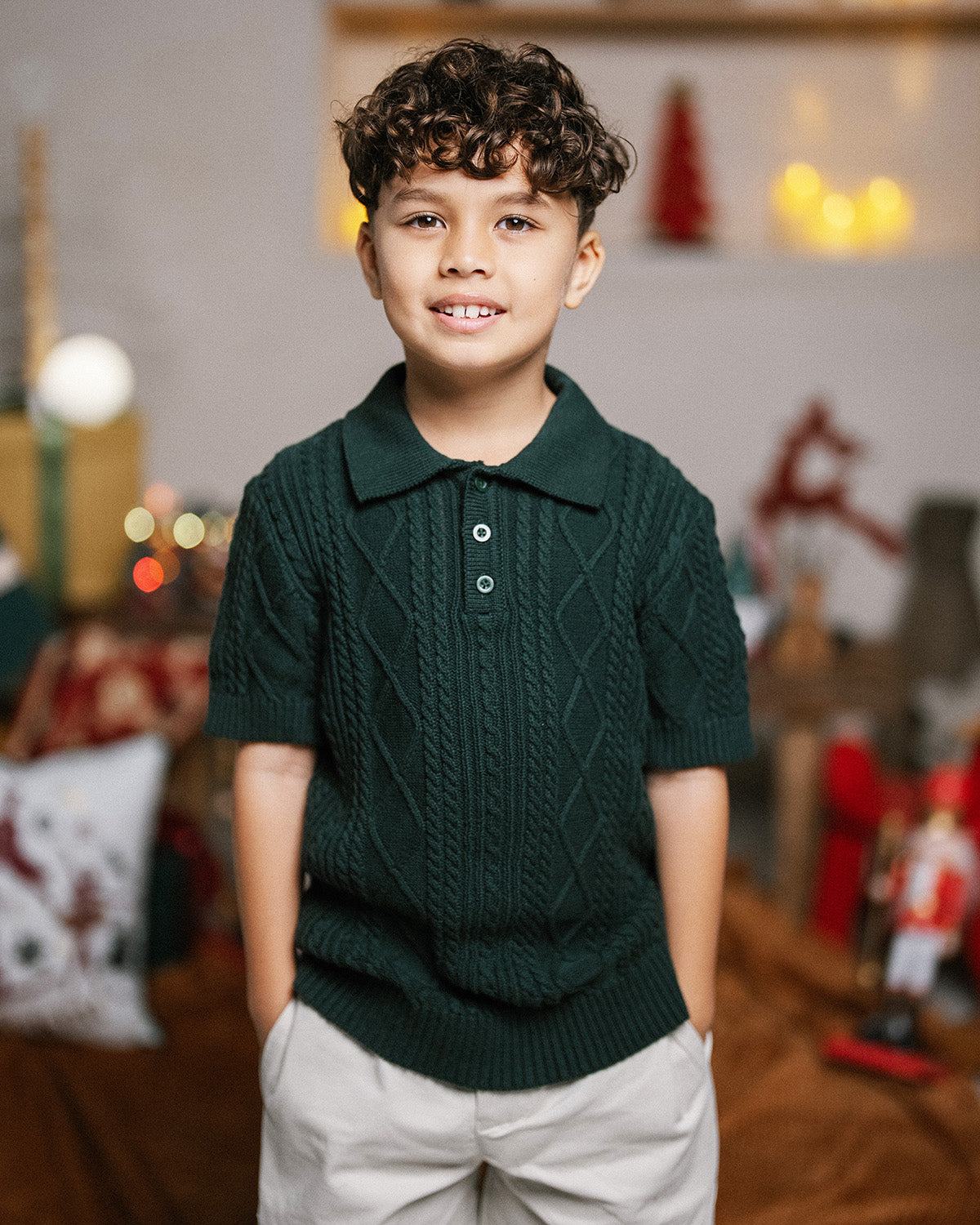 Diamond Knit Polo Shirt