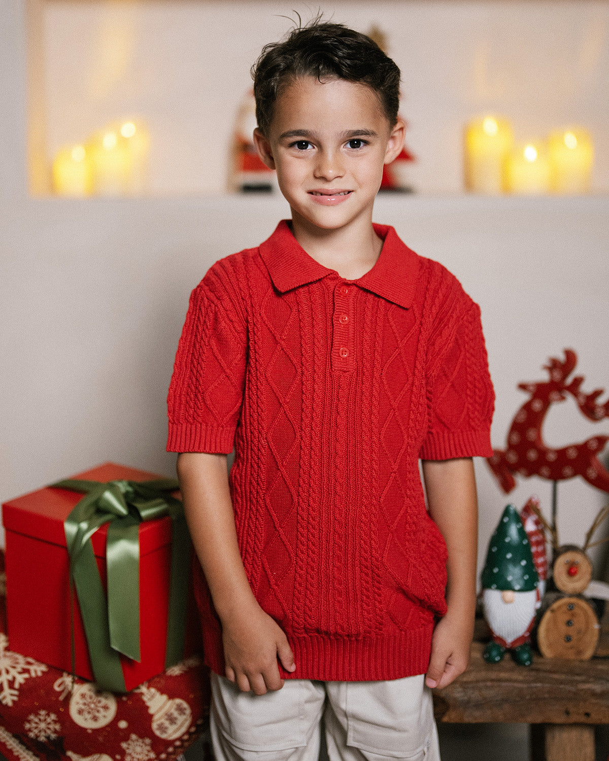 Diamond Knit Polo Shirt