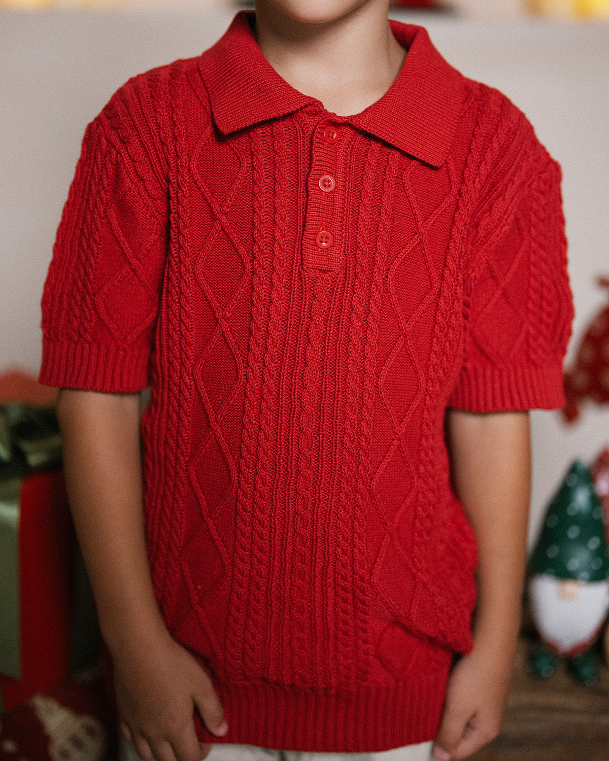 Diamond Knit Polo Shirt