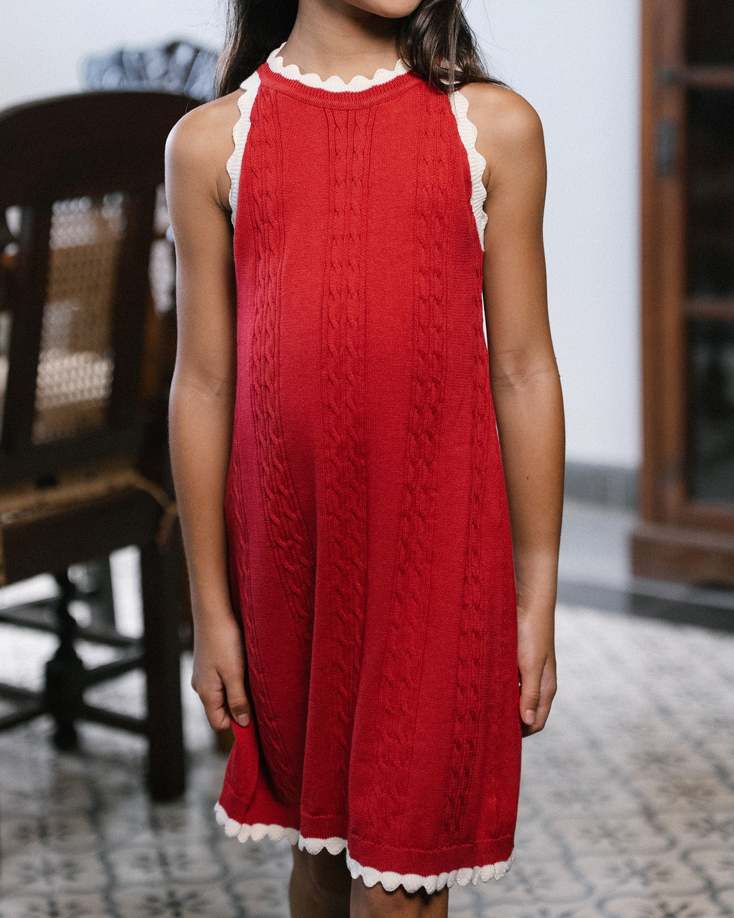 Peach Halter Knit Dress