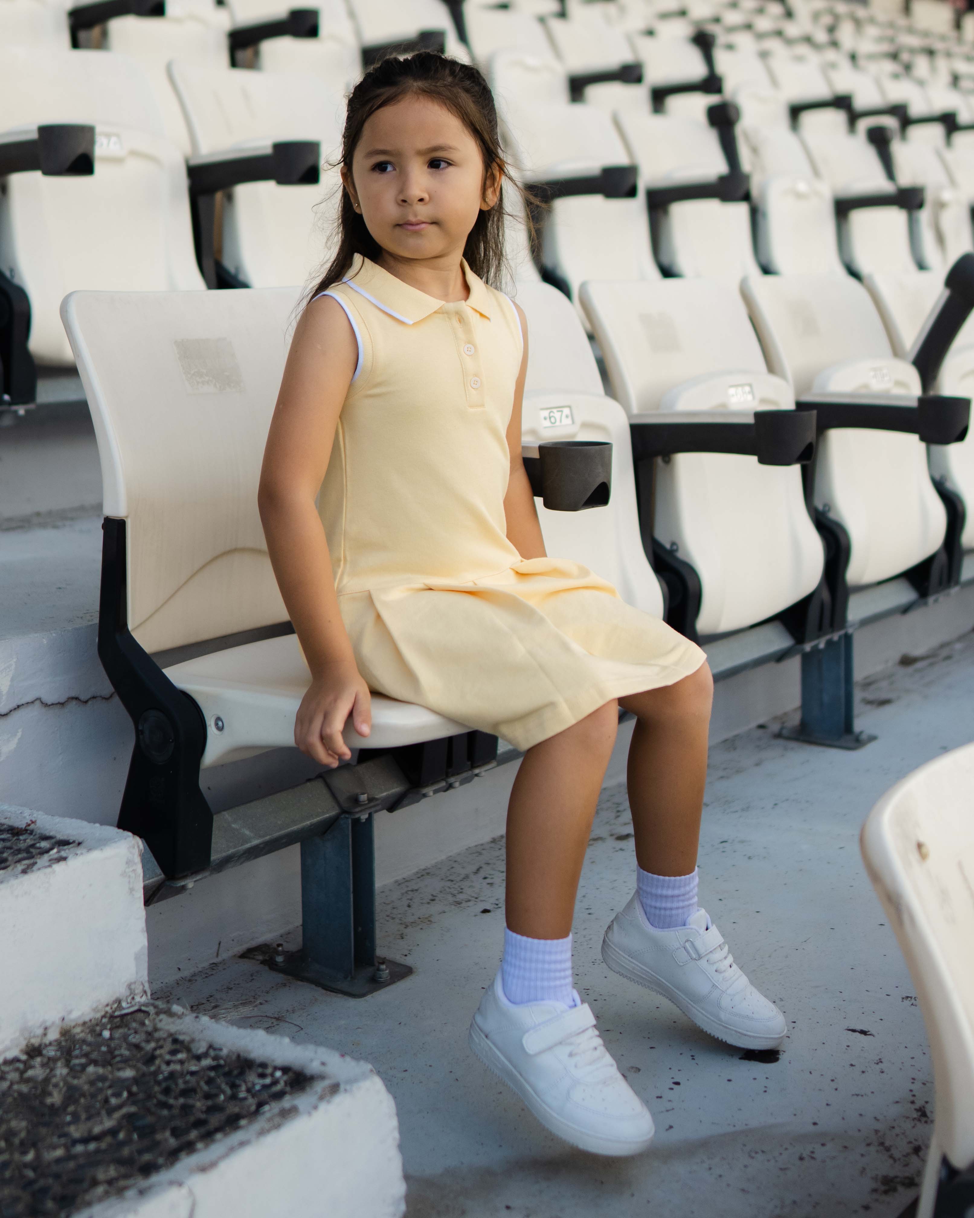 Pleated Polo Dress