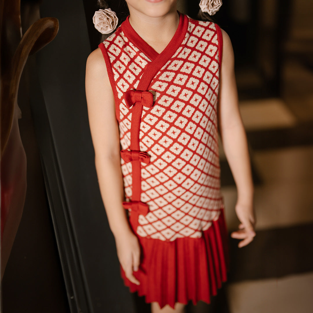 Ruby Knit Qipao Dress