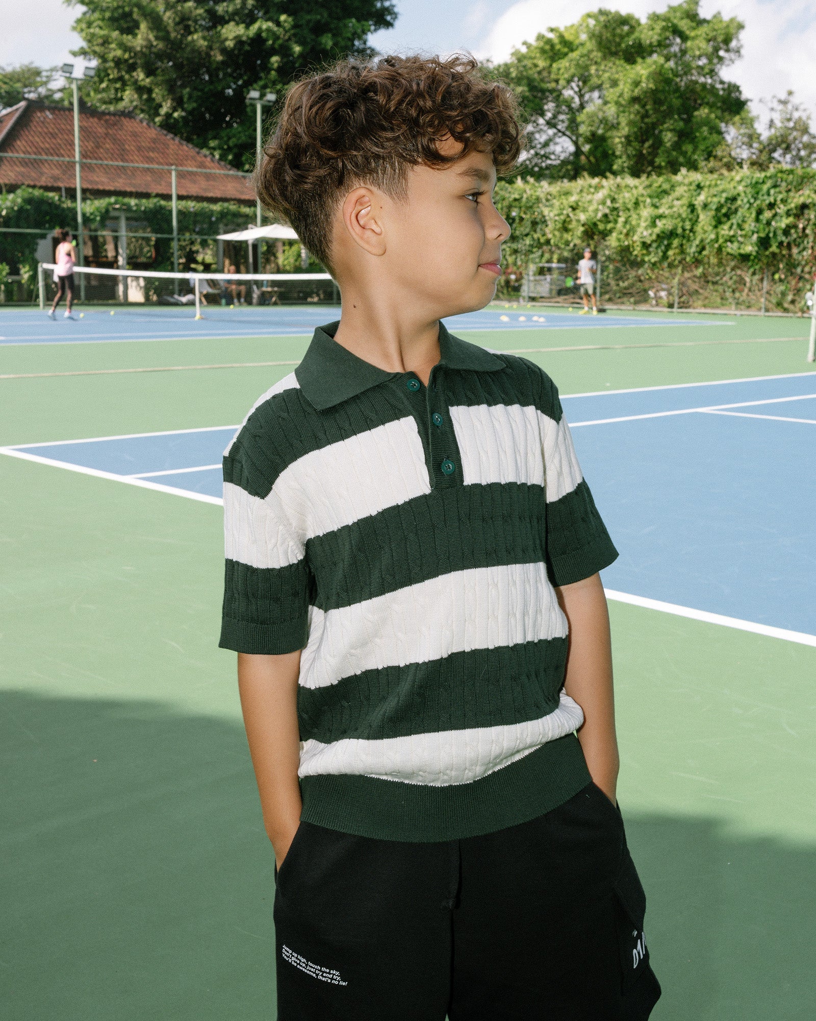 Stripes Knit Polo Shirt