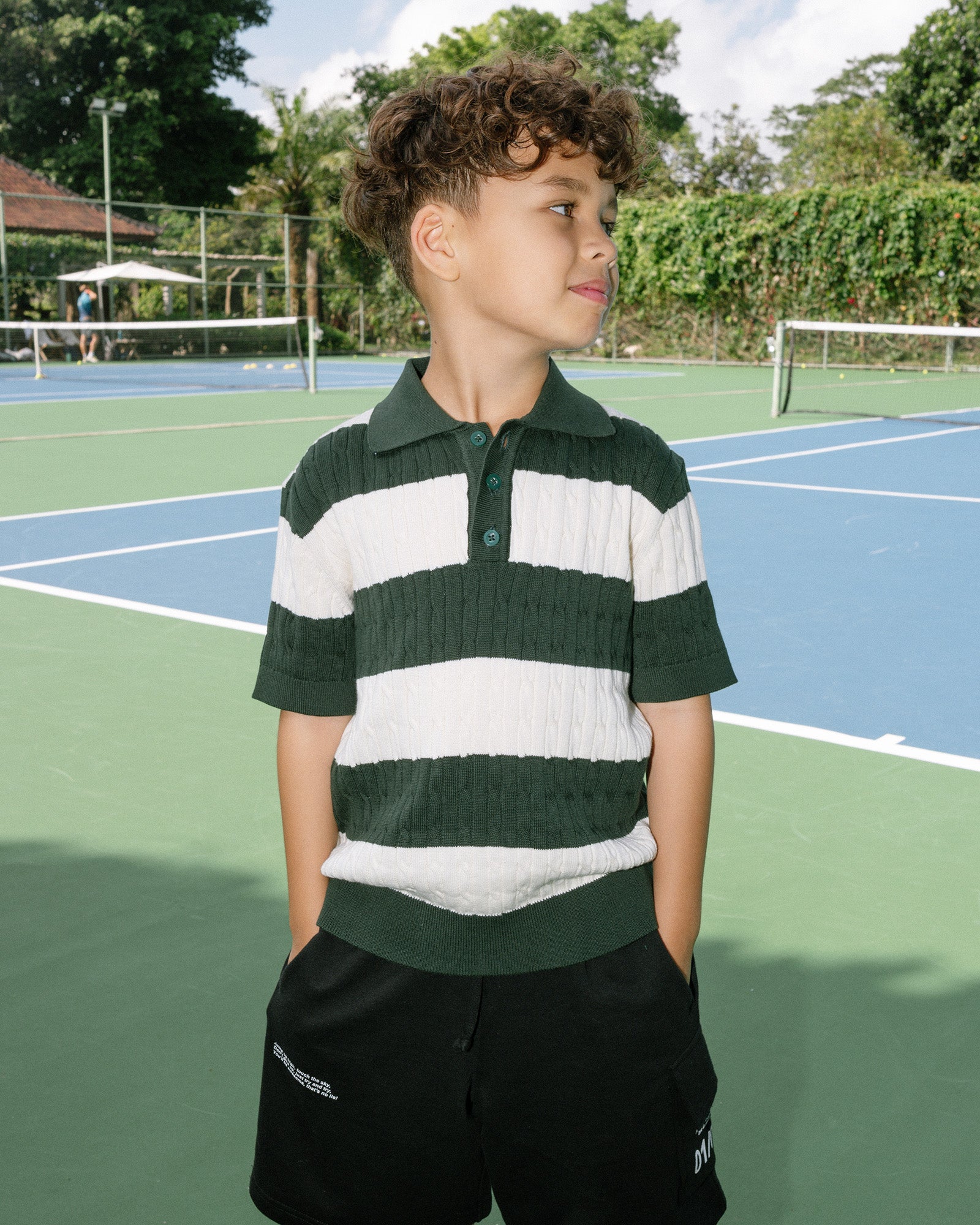 Stripes Knit Polo Shirt