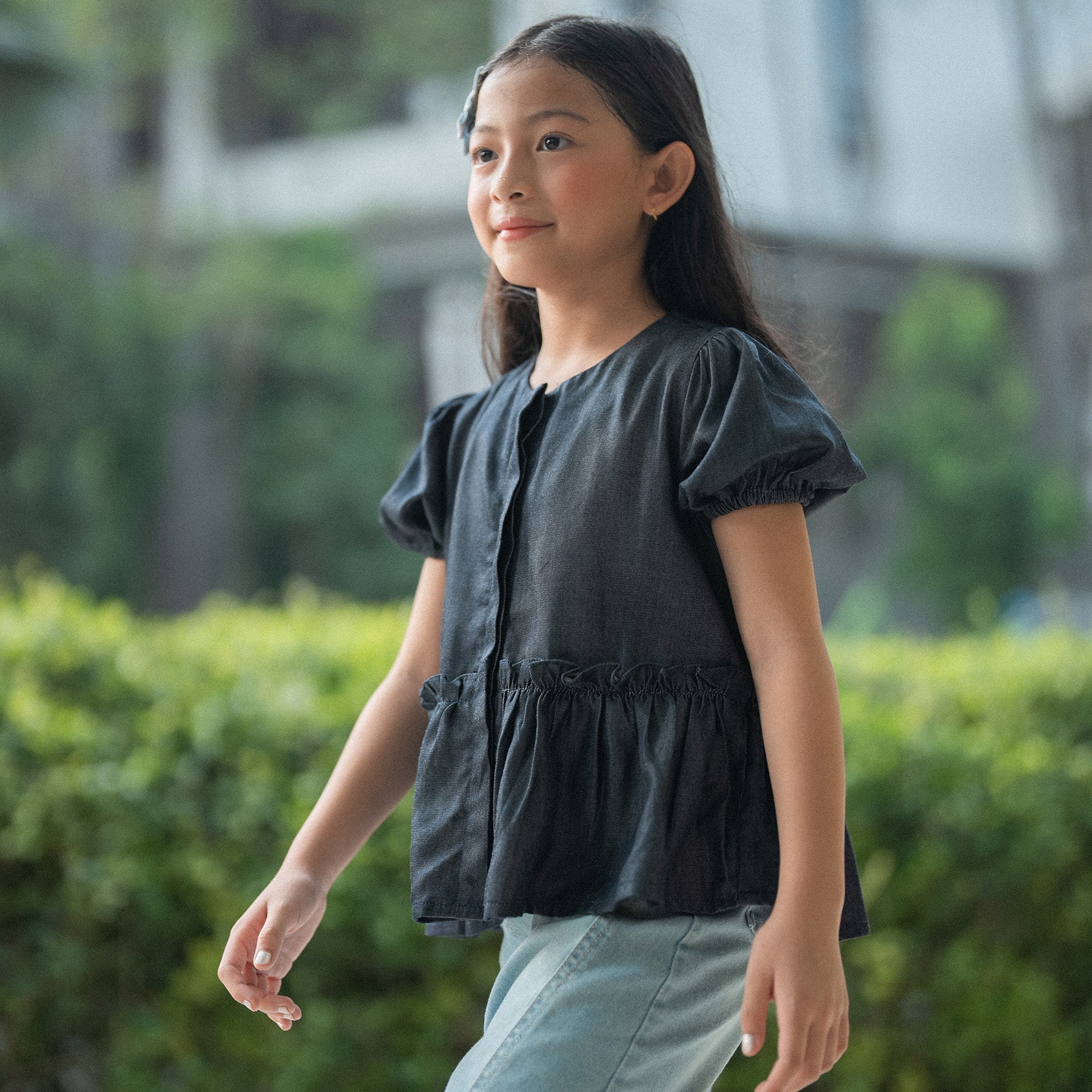 Peplum Denim Top