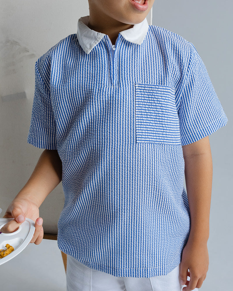 Crinkle Polo Shirt