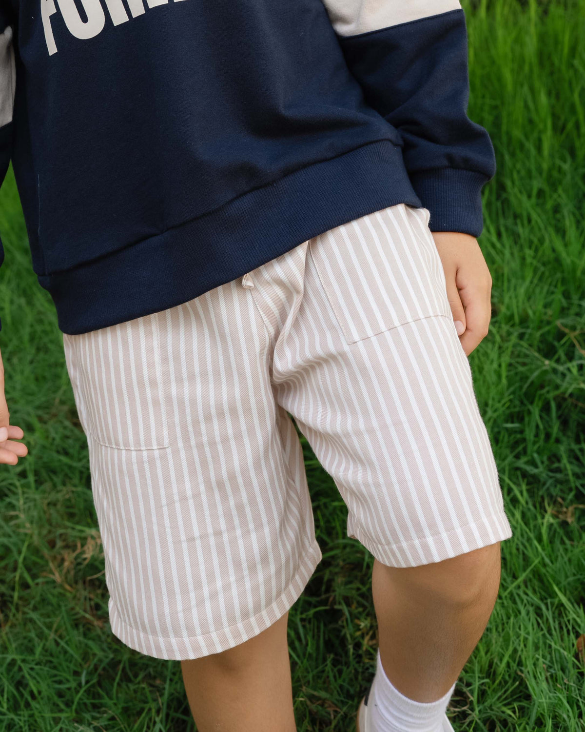 Denim Striped Short