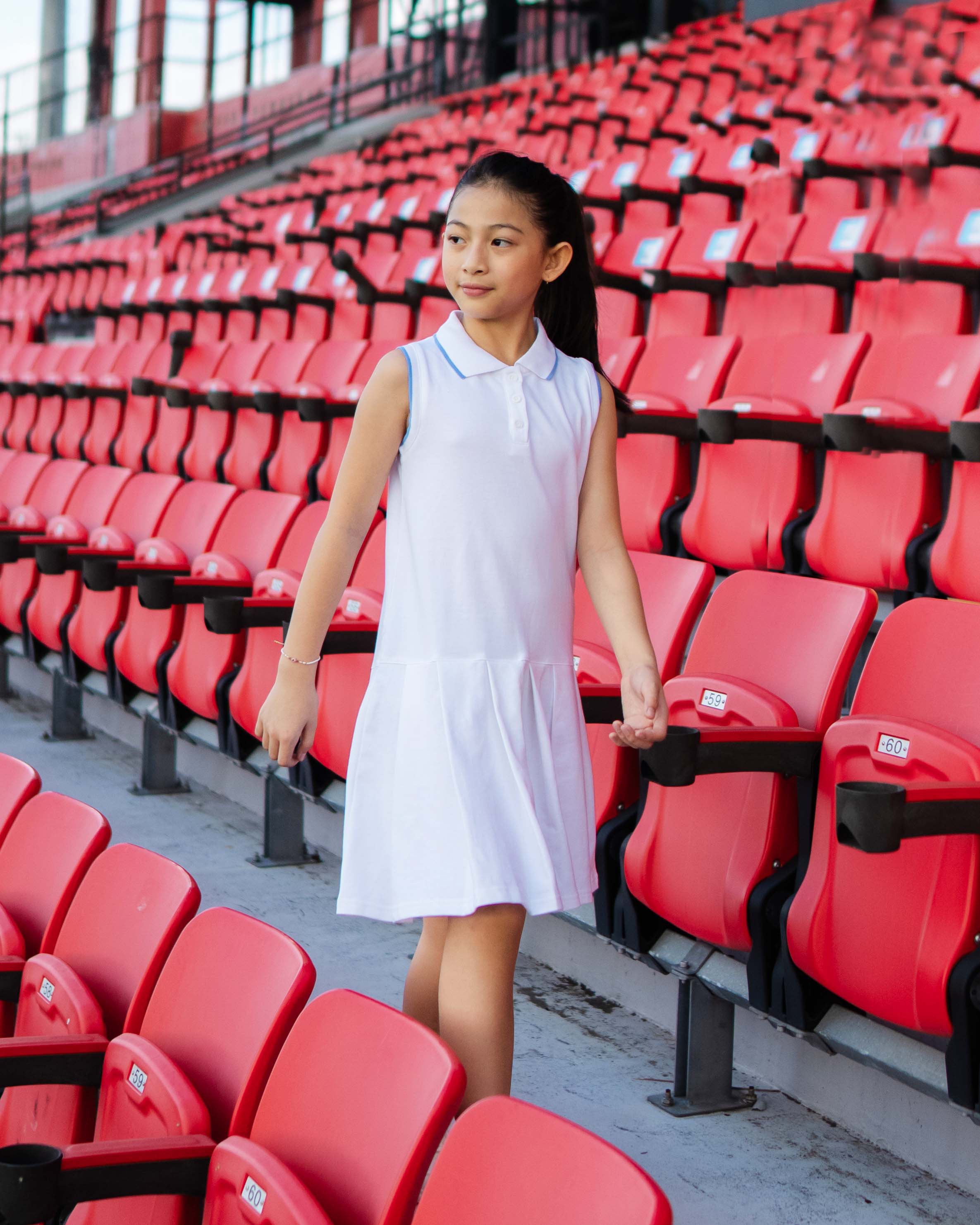 Pleated Polo Dress