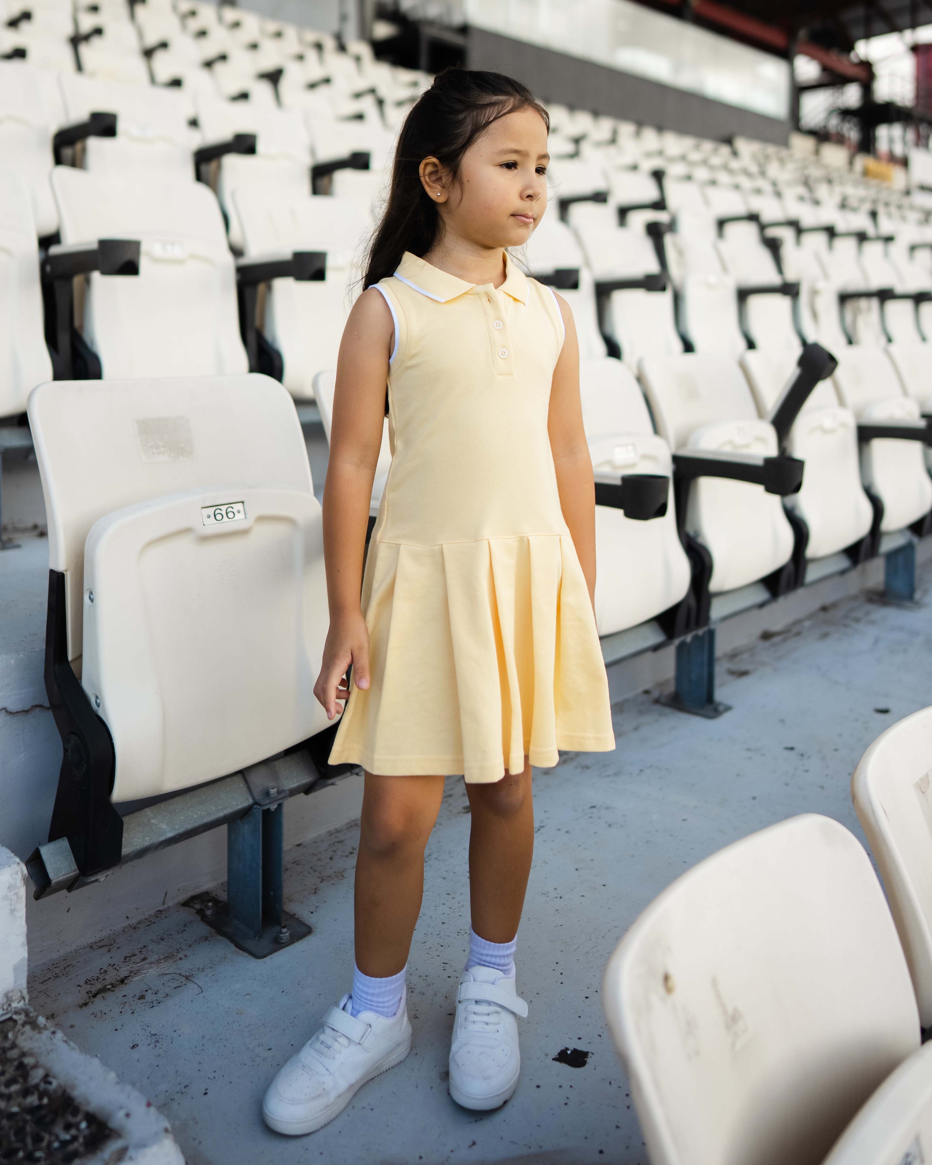 Pleated Polo Dress