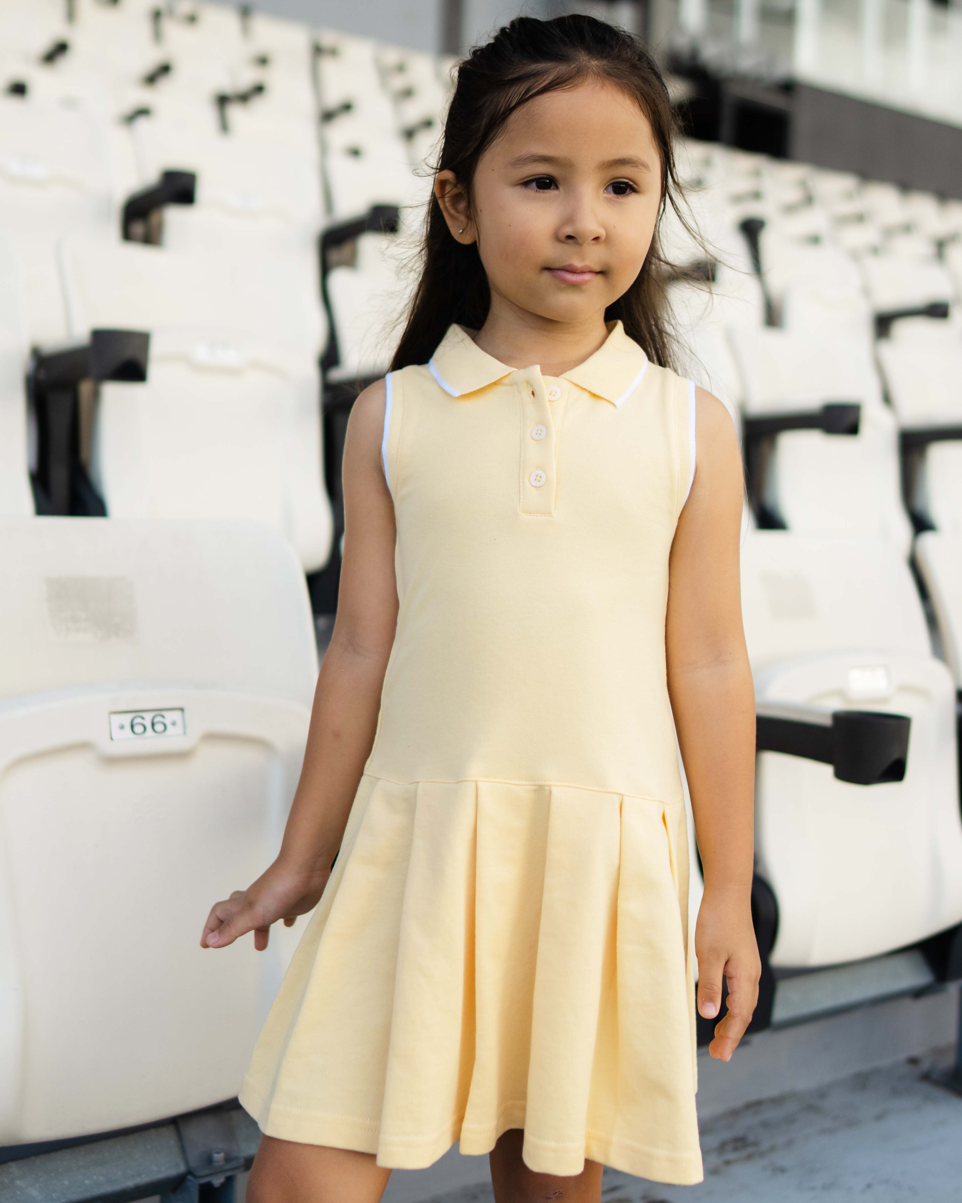Pleated Polo Dress