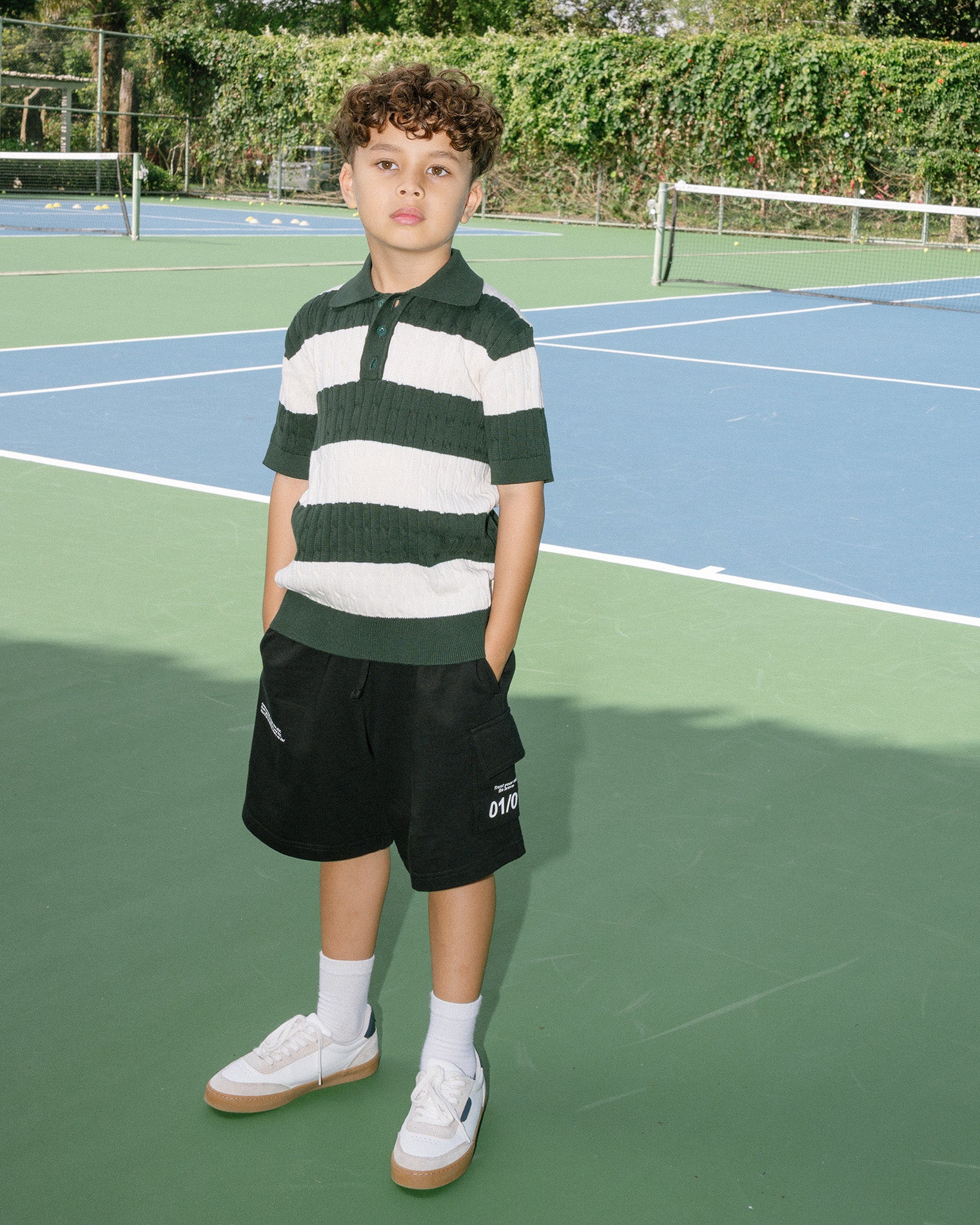 Stripes Knit Polo Shirt