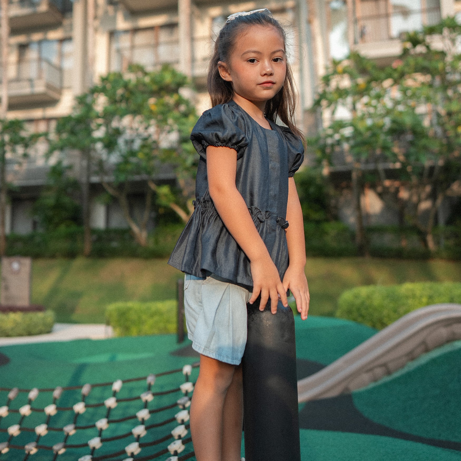 Peplum Denim Top