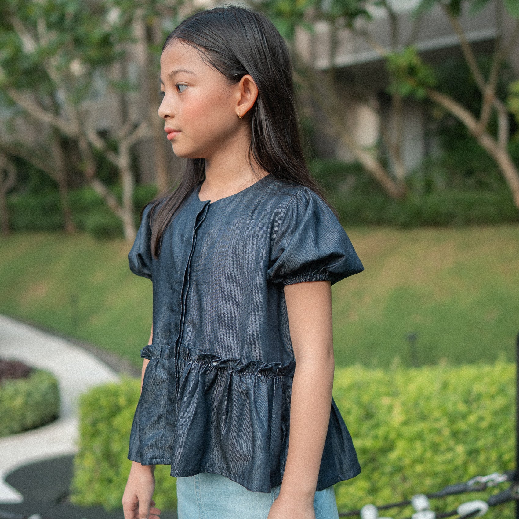 Peplum Denim Top
