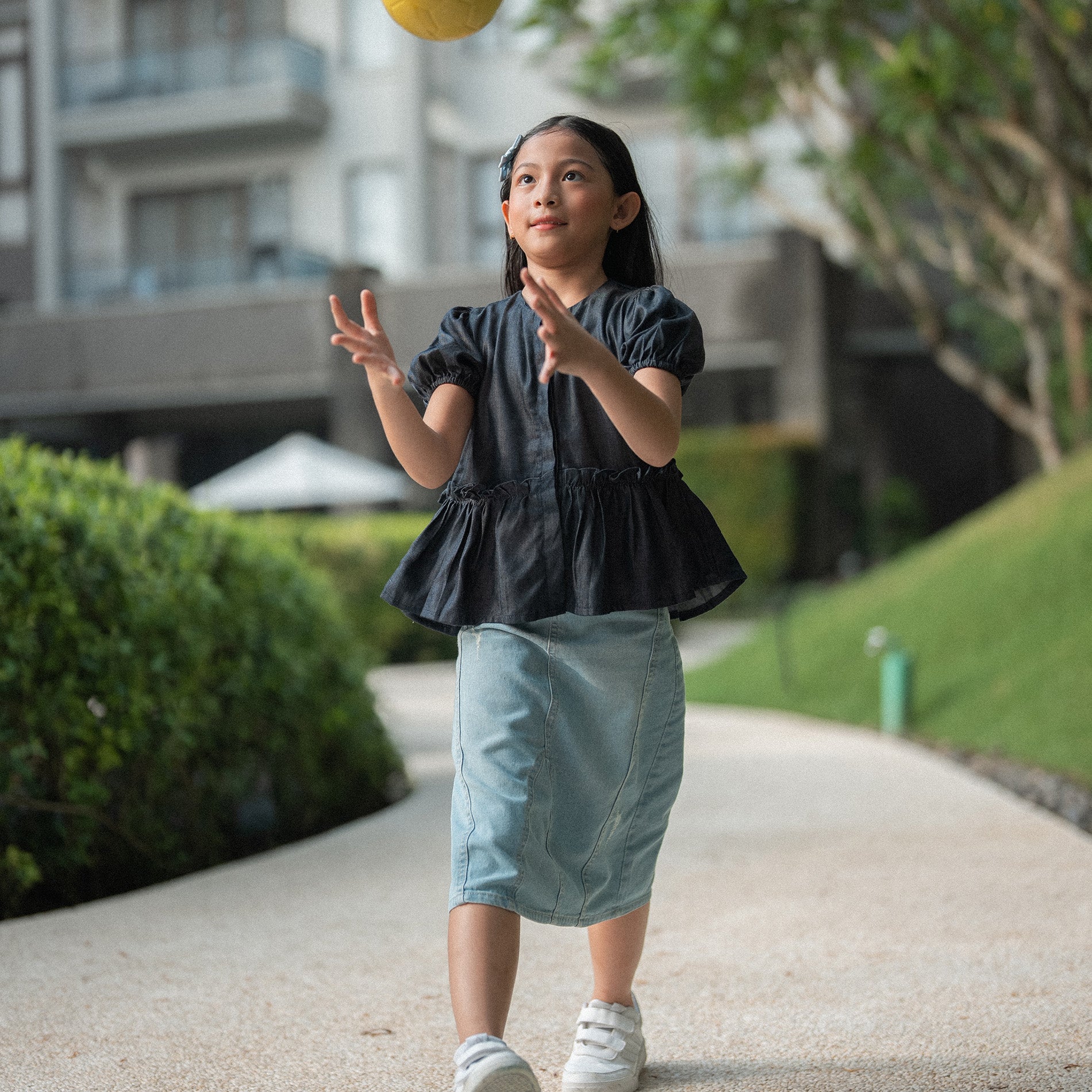 Peplum Denim Top