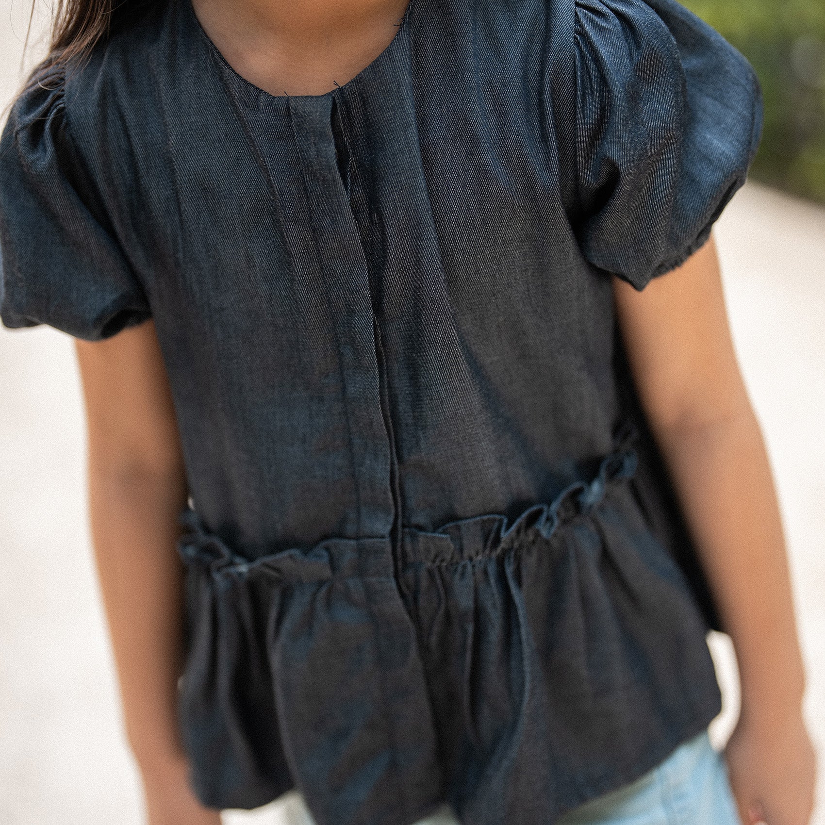 Peplum Denim Top